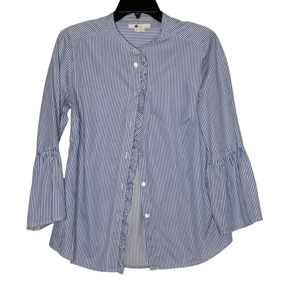 Boden blue stripe cotton button down. Size 6